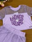 Conjunto Infantil Catavento Verão Saia Tule e Blusa Lilás Dreams