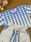 Conjunto Infantil Cinti Verão Shorts e Blusa Boxy Azul Coração