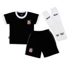 Conjunto Infantil Corinthians Camisa Shorts Meião Oficial