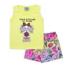 Conjunto Infantil Cotton Ice Cream Turminha & Cia Rosa Amarelo