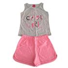 Conjunto infantil cropped regata short menina Elian Malwee Brandili