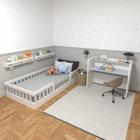 Conjunto Infantil de Cama Montessoriana e Escrivaninha com Regulagem de Altura - Bramov Móveis