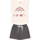 Conjunto Infantil de Menina Arco Íris Off White