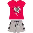 Conjunto Infantil de Menina Coração Pink