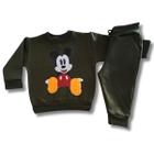 Conjunto Infantil de Moletom Flanelado Menino Menina Bebê Mickey