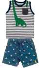 Conjunto Infantil Dinossauro Menino Short + Camiseta 4 Ao 10