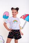 Conjunto Infantil feminino 100 Algodão Arco íris