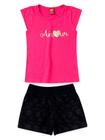 Conjunto Infantil Feminino Amor - Lual Kids - Pink/Preto