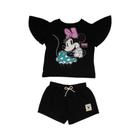 Conjunto Infantil Feminino Blusa E Short em Algodão Estampa da Minnie