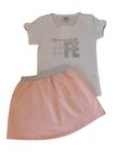 Conjunto Infantil Feminino Blusa MC + Saia Vindi Malhas