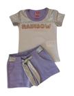 Conjunto Infantil Feminino Blusa MC + Shorts Moletom TileeSul