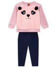 Conjunto infantil feminino bordado peluciado kyly