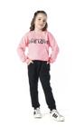 Conjunto Infantil Feminino Calça Capuz Rosa Felpudo 5735