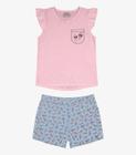 Conjunto Infantil Feminino Clips Rovitex Kids Rosa