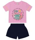 Conjunto Infantil Feminino Estampado Rovitex Rosa - Rovitex Kids