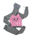 Conjunto infantil feminino inverno moletom flanelado