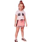 Conjunto Infantil Feminino Manga Curta Short Saia Infanti 53415