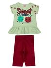 Conjunto Infantil Feminino Sweet Fun - Lual Kids - Menta/carmim