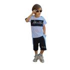 Conjunto Infantil Juvenil Masculino Bermuda e Camiseta Verão