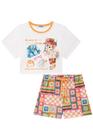 Conjunto Infantil Kukie Verão Shorts e Blusa Ursinho Patchwork