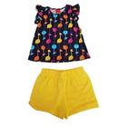 Conjunto Infantil Kyly Estampa Flamingos Coloridos