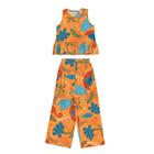 Conjunto Infantil Laranja Estampado Safari Alakazoo