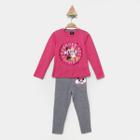 Conjunto Infantil Longo Disney Blusa e Legging Moletom Minnie Mouse Menina