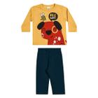 Conjunto Infantil Longo Elian Blusa Moletom Peluciada e Calça Bee Happy Menino