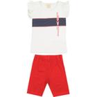 Conjunto Infantil Love Off White com Vermelho