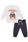 Conjunto Infantil Lucboo Blusão Moletom Lucky And Sun E Calça Malha Denim Moda Inverno Quentinho