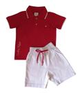 Conjunto Infantil Masculino Camisa Polo MC + Bermuda Sarja Angerô