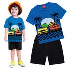 Conjunto Infantil Masculino Camiseta + Bermuda Moletinho Carros Kyly