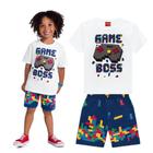 Conjunto Infantil Masculino Camiseta + Bermuda Moletinho Game Kyly