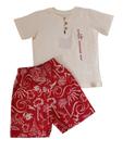 Conjunto Infantil Masculino Camiseta MC + Bermuda Sarja Angerô