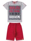 Conjunto Infantil Masculino To Be Broken - Lual Kids - Mescla/Carmim