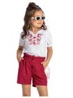 Conjunto infantil meia malha fio penteado e linho -angerô