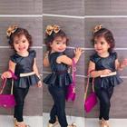 Conjunto Infantil Menina Blogueirinha PRETO LUXO Mini Diva Tecido Cirrê Importado