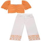 Conjunto Infantil Menina Blusa Cropped e Calça Pantacourt