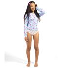 Conjunto Infantil Menina Blusa Manga Longa e Calcinha  Proteção UV 50+ Fundo do Mar 2 peças Tam 12  a 14 - Tubekids