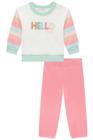 Conjunto Infantil Menina Blusão E Calça Legging Rosa Molecotton Hello Kukiê Moda Inverno