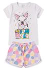 Conjunto Infantil Menina - Buldogue - Branco