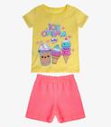 Conjunto Infantil Menina Camisa E Short Viston Amarelo