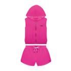 Conjunto Infantil Menina Colete/Short Nylon Rosa Nina Go