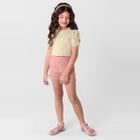 Conjunto infantil menina com cropped e shorts Mundi