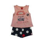 Conjunto infantil menina com estampa de bolinhas