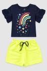 Conjunto Infantil Menina Cropped Arco Iris