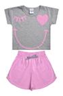 Conjunto Infantil Menina Cropped Cinza Piscadinha