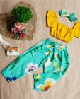 Conjunto infantil menina cropped e calça