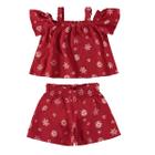 Conjunto infantil menina estampado em viscose