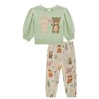 Conjunto Infantil Menina Moletom Com Pelúcia Verde Kukiê